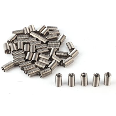 50 Stuks Draadinzetstukken Mannelijk Vrouwelijk Reductiemoer Reparatiegereedschap Roestvrij Staal Bevestigingsmiddel M10x1.253D