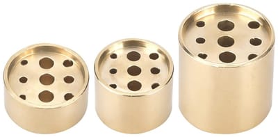 Dailygoods- Wierookbrander 3 stuks - Messing - 9 gaten - Cilindrisch - Thuis/Hotel/Restaurant - Afmetingen: 2/1,5/1 cm hoog - Wierookhouder