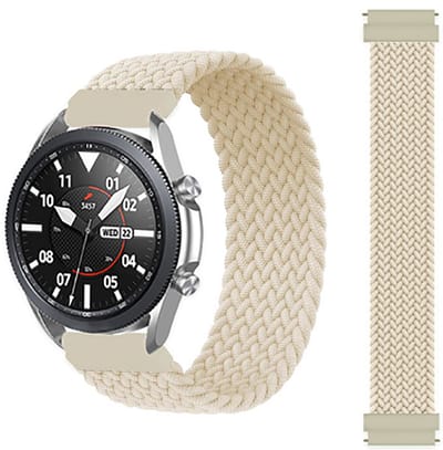 Stravo 20mm Geweven Nylon Solo Loop Starlight bandje - Maat S - Geschikt voor Samsung Galaxy Watch 7/6/5/Pro/4/3/Active 2, Polar Ignite/Unite, Garmin Vivoactive 5/3, Forerunner 245, Huawei