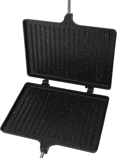Handmatige Sandwich Maker - Tosti Ijzer - Snelle Maaltijden Maken - Antiaanbaklaag - 23 x 17 cm - Zwart