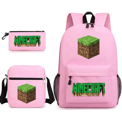 Minecraft Schooltas Game Merchandise Student Grote Capaciteit Print Drie Delige Schooltas Mannen En Vrouwen Three-piece set