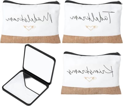 Set van 3 Kleine Toilettassen met Leuke Tekst voor Vrouwen - Ideaal als Cadeau voor Verjaardag, Kerst of als Accessoire voor Reizen