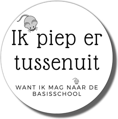 20 x Traktatiestickers Muis - Afscheid Peuterspeelzaal Kinderdagverblijf Basisschool - Ik Piep Er Tussenuit | Wensetiket - Cadeausticker - Kinder Traktatie