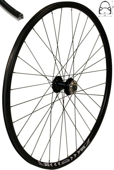 Fiets Voorwiel - Fietswiel Loopfietswiel - Fietsreparatie Onderhoud - Holle Kamer Velg - 26 Inch - Zwart