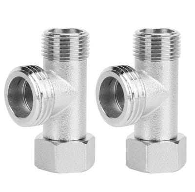 Dailygoods- Toiletventiel 3-Weg Aansluiting - 2 Stuks - Corrosiebestendig - Verstelbare Moer - Duurzaam - 180° Rotatie Schakelaar - Afvoerklep
