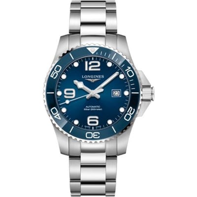Longines Concas Duikserie Automatisch Mechanisch Uurwerk Datumweergave Horloge Heren Horloges Blauw Staal Keramiek L3.782.4.96.6 Regular Watch Box,Blue Dial blue