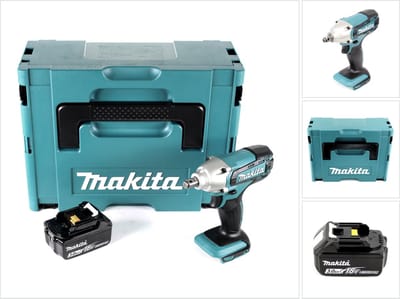 Makita DTW 190 F1J accu-slagmoersleutel 18 V 190 Nm + 1x accu 3,0 Ah + Makpac - zonder oplader