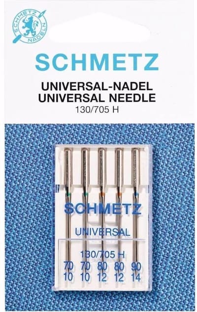SCHMETZ UNIVERSEEL NAAIMACHINE-NAALDEN ASSORTIMENT 70-90, PER PAKJE.