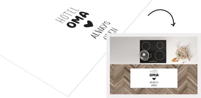 Keukenloper - Loper keuken - Spreuken - Quotes Hotel Oma Always Open - Grootouders - Spreuken - 120x50 cm - Keukenloper vinyl