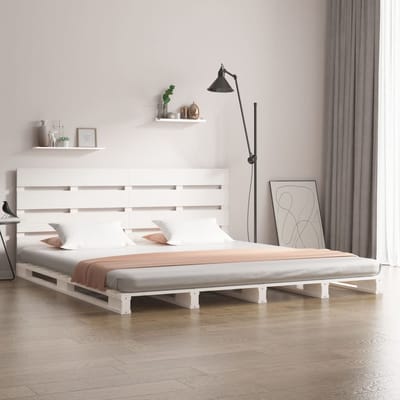 vidaXL - Bedframe - zonder - matras - massief - grenenhout - wit - 160x200 - cm
