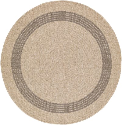 SURYA - RHONDA - Beige jute-look rond tapijt - Voor binnen en buiten