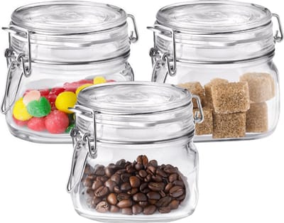6x Weckpotten/inmaakpotten met klepdeksel en beugelsluiting 500 ml - Inmaakpotten - Weckpotten - D 10,6 cm