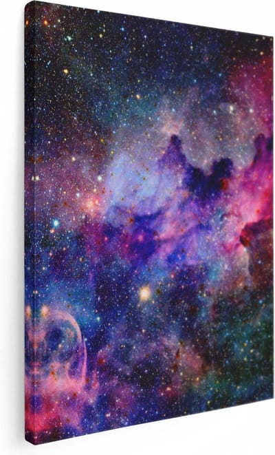 Artaza Canvas Schilderij Universum - 30x40 cm - Klein - Wanddecoratie Sterren - Muurdecoratie Ruimte - Kamer Accessoires Woonkamer
