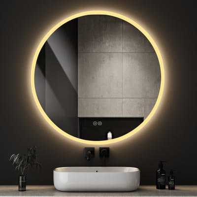 Badkamerspiegel - Badkamerspiegel met Verlichting - Wandspiegel - Dimbaar - Anti-Condens - Make-up spiegel voor aan de muur - Geheugenfunctie - Gehard veiligheidsglas - Slimme make-upspiegel - IP44-beschermingsgraad - 3000K/4000K/6000K - 70 cm