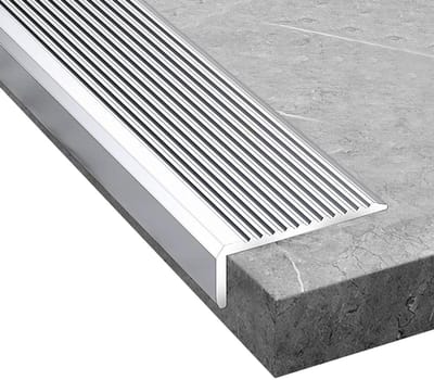 Aluminium trapprofiel 90 cm, 30 x 20 mm L-vorm traprandprofiel voor binnen en buiten(Zilver)