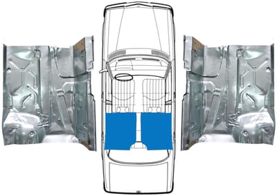 Reparatiepaneel achter vloer voor Mercedes W123 1975-1985 / Links + Rechts / Set
