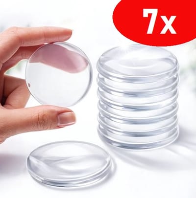Zelfklevende deurbeschermers - 7 Stuks - Transparant - 4cm dia - Deurbescherming - Deurstoppers - Muurbeschermer - Muurbescherming - Deurstoppers - Siliconen deurstoppers - Deurklink buffers - Deurklink - Flexibel - Stootrubber deur - Equantu