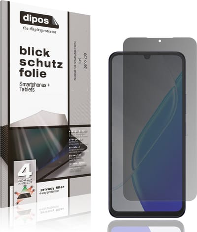 dipos – Matte Privacy Screenprotector geschikt voor Itel Zeno 200 | Anti-Spy Beschermfolie
