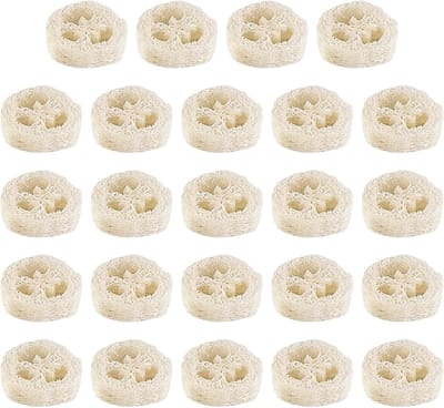 Natuurlijke Luffa Zeep Pads - 24 Stuks Luffa Spons voor Douche, Badkamer en Keuken, Milieuvriendelijk en Duurzaam