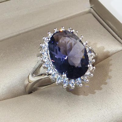 Bagues de haute qualité avec grandes pierres bleues foncées pour femmes, qualité supérieure, design floral, bagues en zircone cubique, accessoires de bijoux tendance 10