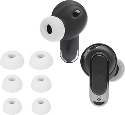 kwmobile 6x cover voor in-ear oortjes geschikt voor JBL Tour Pro 2 - Vervangende oordopjes van siliconen in wit - 3 maten