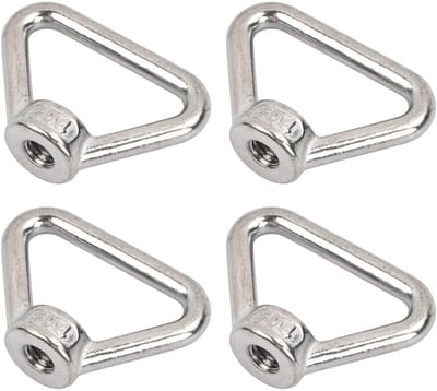 Dailygoods- Ringmoeren 4 Stuks - Roestvrij Staal - Sjorringen - Ladingbeveiliging - Driehoekige/Oogmoeren - Hoogwaardig Materiaal - Bevestigingsmoeren