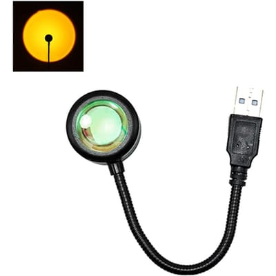 USB-aangedreven zonsonderganglamp 360 graden rotatie LED-projectie Nachtlampje Romantische fotografie