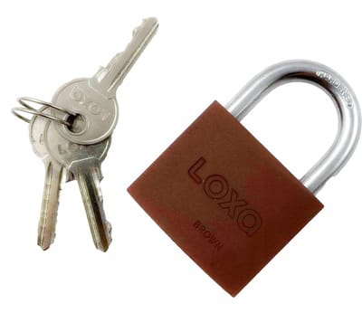 Gerda Loxa S50 bruin gietijzeren hangslot met beugel van gehard staal
