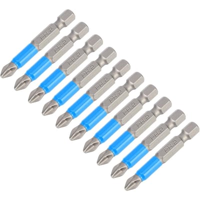 10-delige elektrische schroevendraaierbitset antislip S2 staal kruiskop magnetische boorbit PH2 x 50 mm