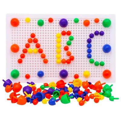 67 Delen Paddenstoel Nagel Kit Puzzel Spellen Speelgoed Intellectueel 3D Mozaïek Afbeelding Puzzel Speelgoed Kinderen Samengesteld Educatief Speelgoed veelkleurig
