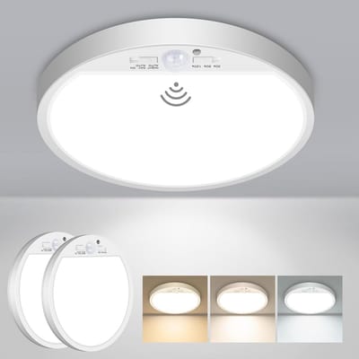 Set van 2 LED Plafondlampen met Bewegingssensor Binnen - Dimbare Kleurtemperatuur