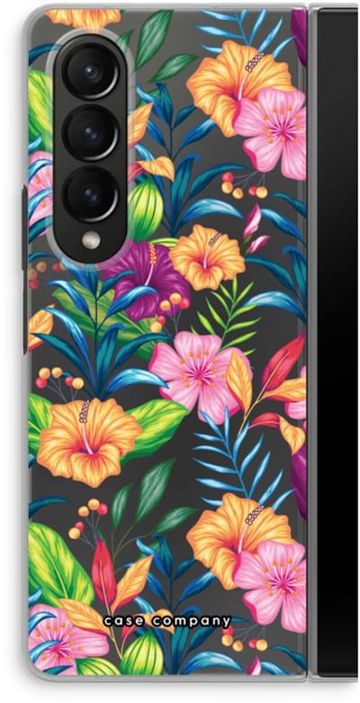 Case Company® - Hoesje geschikt voor Samsung Galaxy Z Fold4 hoesje - Tropisch 2 - Soft Cover Telefoonhoesje - Bescherming aan alle Kanten en Schermrand