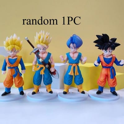 4 Stuks Anime Dragon Ball Jonge Son Goku Son Gohan Trunks Gotenks Staand Verzameling Model Speelgoed Cadeauset Actiefiguur PVC Premium Kwaliteit gray