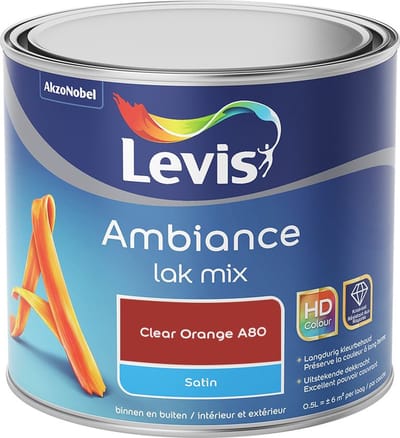 Levis - Ambiance Lak Satin Mix - Clear Orange A80 - Mengverf - 0,5 L