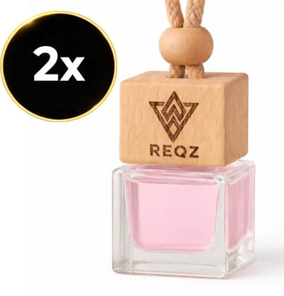 Reqz® Autoparfum Kersenbloesem Geur – 2x Auto Diffuser Parfum – Luxe Houten Auto Geurverfrisser – Langdurige Frisse Geur