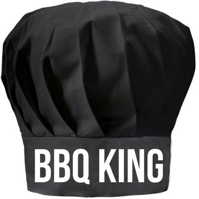 BBQ king koksmuts - zwart - voor heren en dames - moederdag - vaderdag - verjaardag cadeau