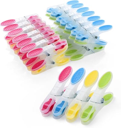 Kunststof wasknijpers - Antislip met kleurrijk design - 30 stuks