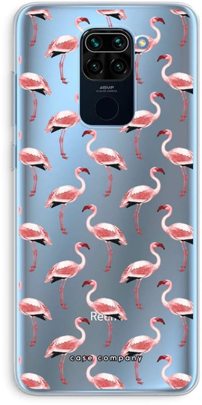 Case Company® - Hoesje geschikt voor Xiaomi Redmi Note 9 hoesje - Flamingo - Soft Cover Telefoonhoesje - Bescherming aan alle Kanten en Schermrand