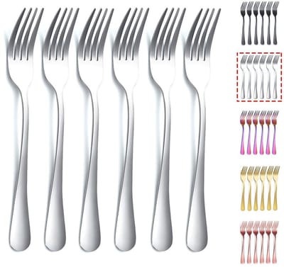 Dailygoods- Tafelvorken Set van 6 - Roestvrij Staal - 20,75 cm - Duurzaam - Schokbestendig - Glanzende Afwerking - Comfortabel Handvat - Dinerforks