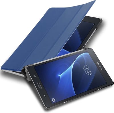 Cadorabo Tablet Hoesje geschikt voor Samsung Galaxy Tab A 2016 (7.0 Zoll) in JERSEY DONKER BLAUW - Ultra dun beschermend geval ZONDER automatische Wake Up en Stand functie Book Case Cover Etui