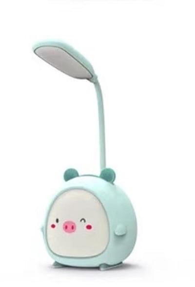 Dailyiled - kinder nachtlamp - cartoon - 3 standen - draaibaar - varken - blauw