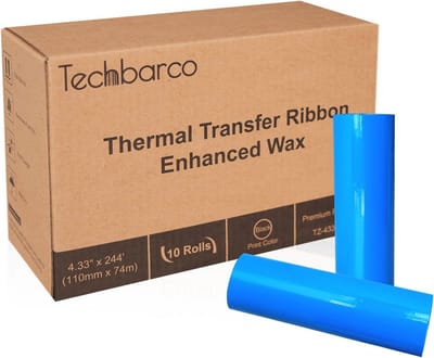 Thermische Transferlinten 10 Rollen 110 mm x 74 m, Verbeterde Wax voor Desktopprinters