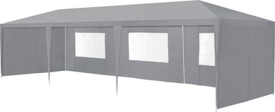 Paviljoen partytent met 8 zijwanden 9x3x2,55 m donkergrijs