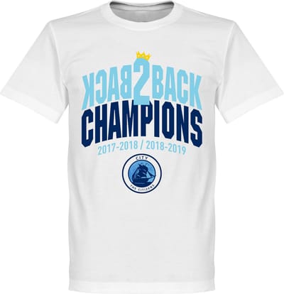 City Back to Back Champions T-Shirt - Wit - XS