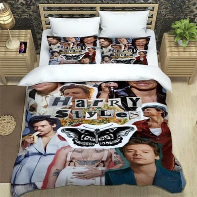 Zanger H-Harry-S-Styles Beddengoedsets Exquise Bedbenodigdheden Set Dekbedovertrek Bed Dekbedset Beddengoedset Luxe Verjaardagscadeau EU single(135x200cm)