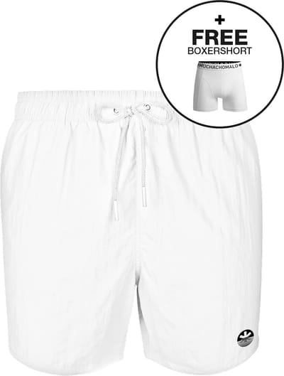 Muchachomalo Heren Zwembroek - 1 Pack + Boxershort - Maat XXL - Wit - Mannen Zwembroek
