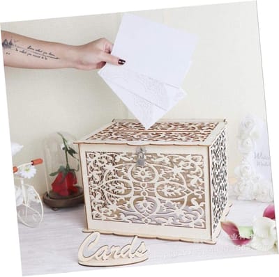 Bruiloftsfeestdoos - Decoratie Houten Doos - Kaarten Verzamelen - Eenvoudig te Monteren - 31x23.5x22cm - Niet Gespecificeerd