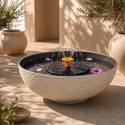Dailygoods - Fonteinset op zonne-energie voor buiten, 45 cm, ideaal voor tuin en terras