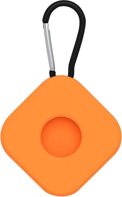 By Qubix - AirTag case square series - siliconen sleutelhanger met ring - oranje