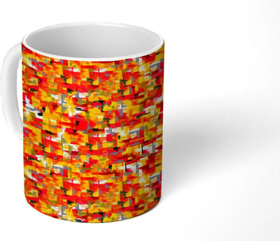 Mok - Koffiemok - Vloeiend - Olie - Verf - Texturen - Rechthoekig - Mokken - 350 ML - Beker - Koffiemokken - Theemok